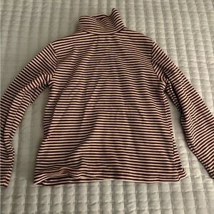 Zara Striped Turtleneck Sweater - Brown & Cream